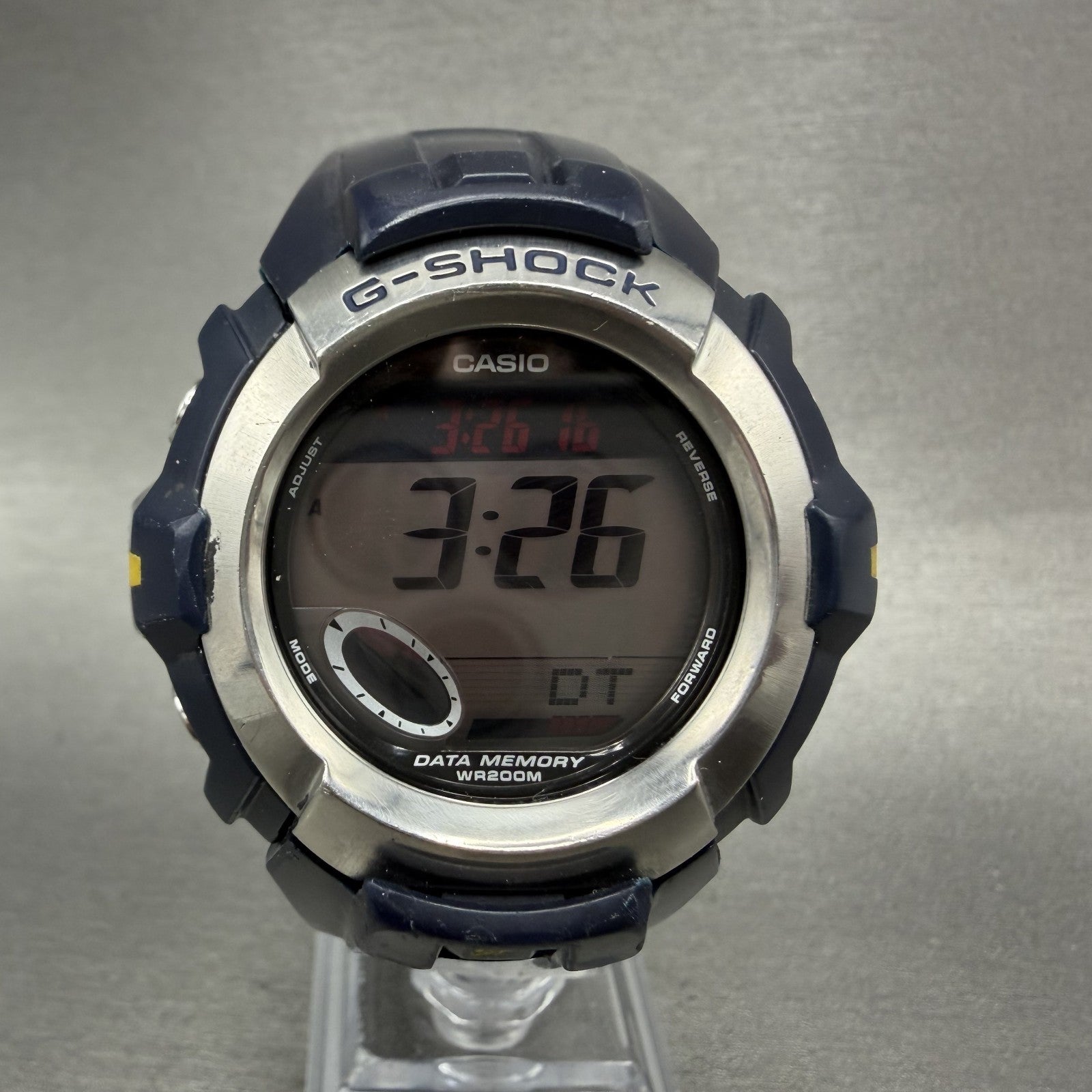 Casio GShock G3011 Watch Men 46mm Digital Blue Yellow Alarm Chrono New Battery0