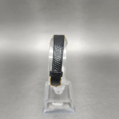 VTG Citizen CQ Watch Women 21mm Black Dial Gold Tone Round 3220-914864 New Batt