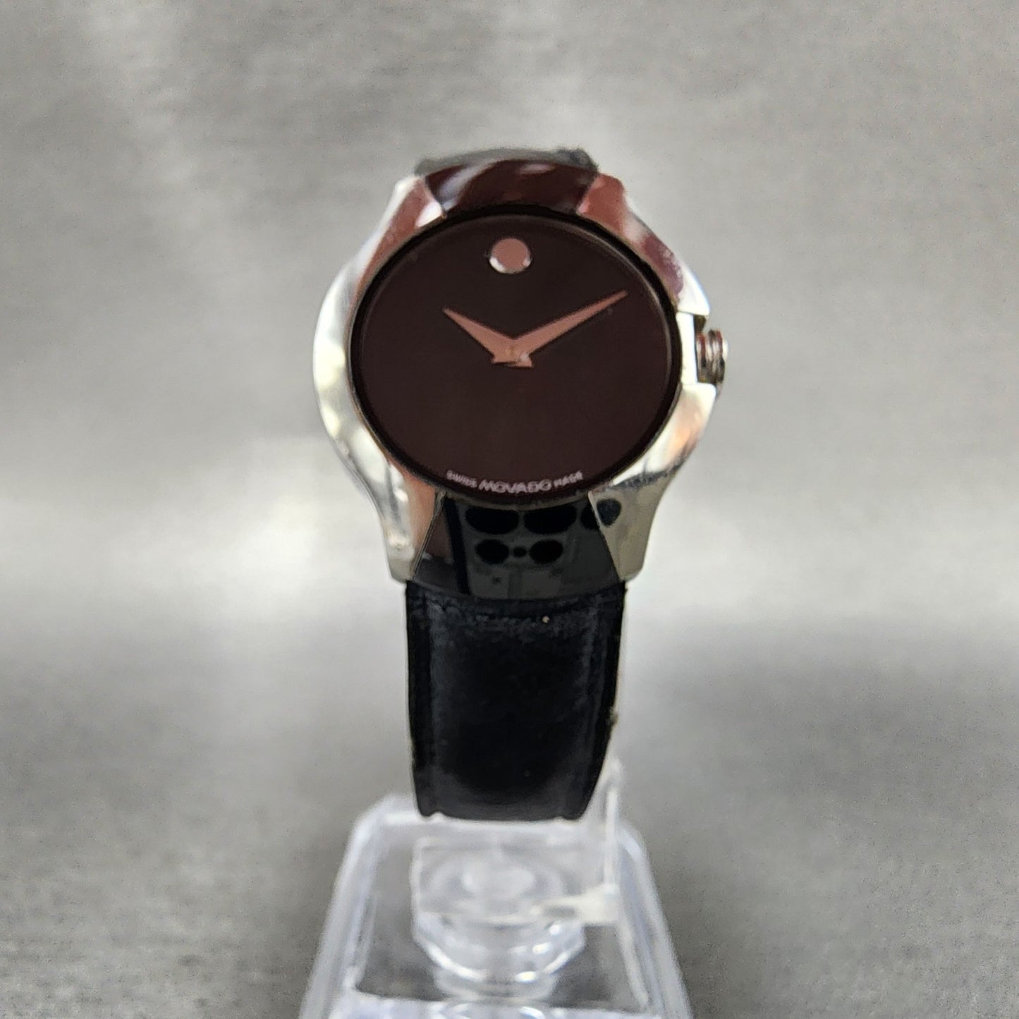 Movado Allia Watch Women 26mm Black Dial Silver Tone Round 0604461 New Batt5