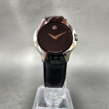 Movado Allia Watch Women 26mm Black Dial Silver Tone Round 0604461 New Batt5