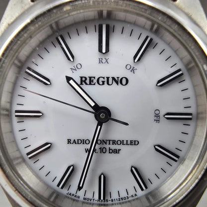 Citizen Reguno Watch Women 28mm White Dial Steel Atomic Solar Round Runs JDM2