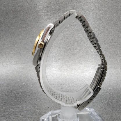 Seiko SQ Watch Women 23mm Champagne Dial Two Tone Dyadate 2a230029 New Batt ABC6