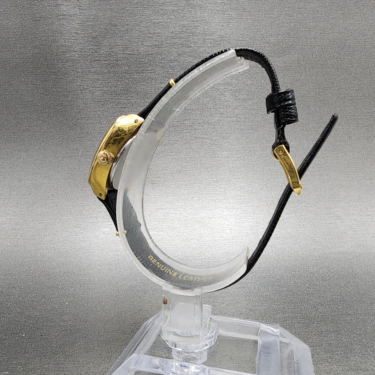 Tissot Boutique Watch Women 24mm Black Dial Gold Tone Manual Wind Runs VTG6