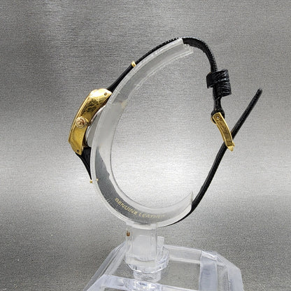 Tissot Boutique Watch Women 24mm Black Dial Gold Tone Manual Wind Runs VTG6
