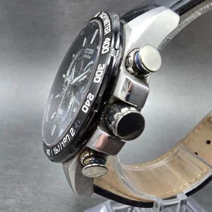 Citizen Eco-Drive Chronograph Watch Men 42mm Black Dial Titanium Date CB5908-57E2