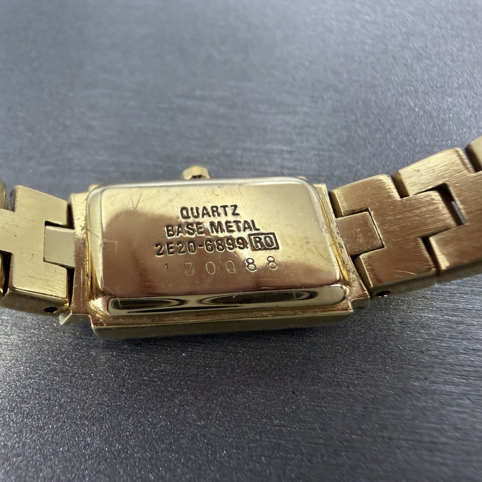 Seiko Lassale Tank Watch Women 13mm Blue Dial Gold Tone 2E206899 New Battery9
