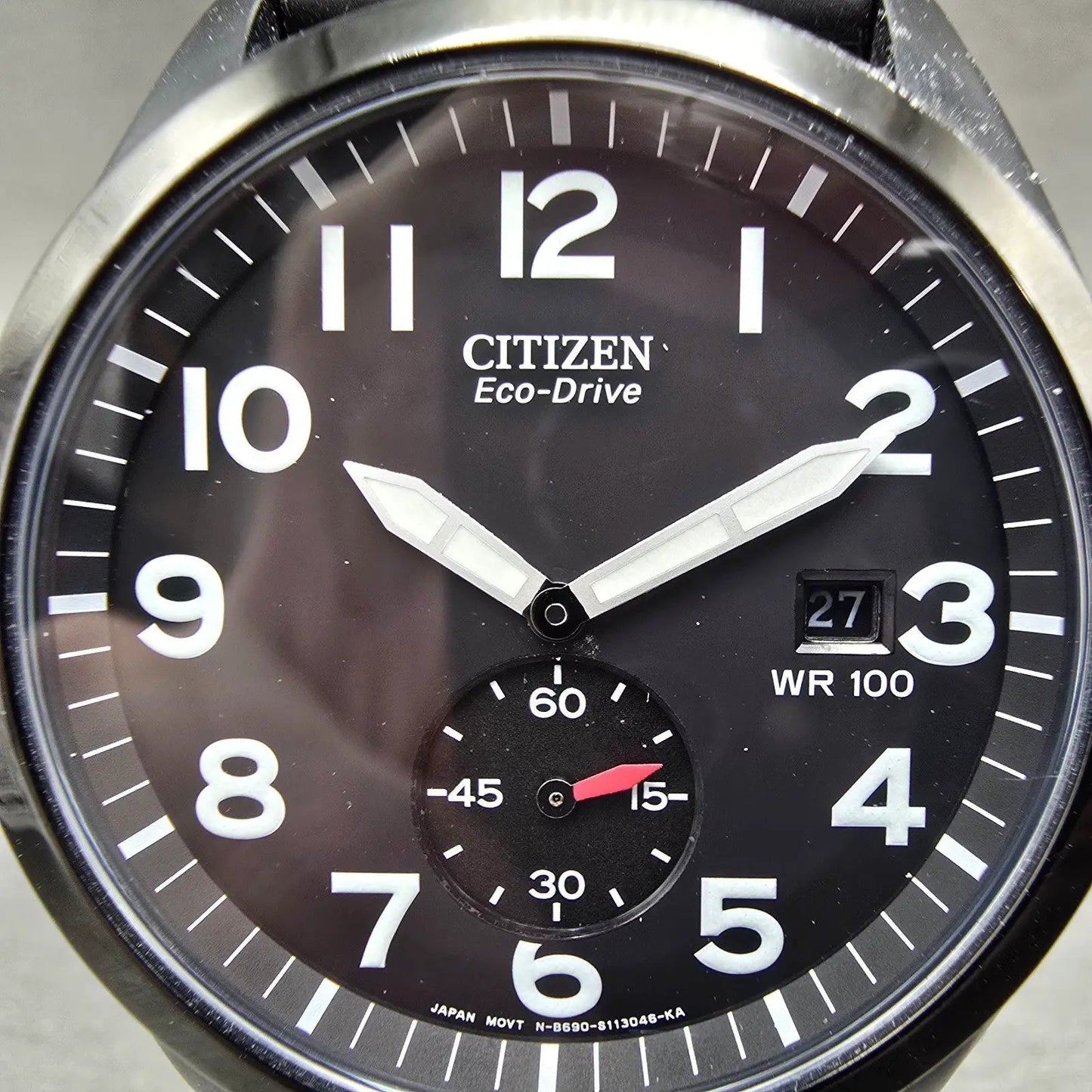 Citizen Eco-Drive Watch Men Black Dial Black Toine Date B690-S077648 Runs1