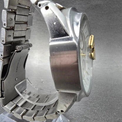 Diesel Mega Chief Chronograph Watch Men 45mm White Dial Steel Date DZ4265 PARTS4