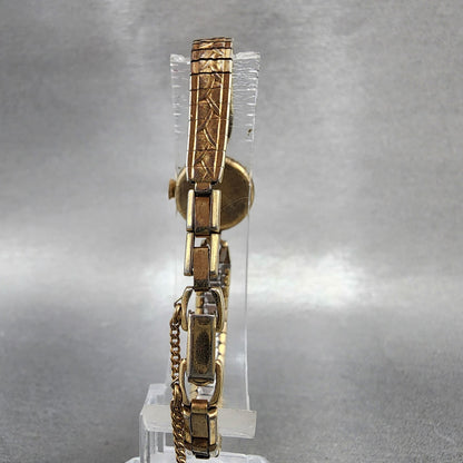 Omega Watch Women 17mm Silver Dial 14K Gold Filled Manual Wind Runs Caliber 4847