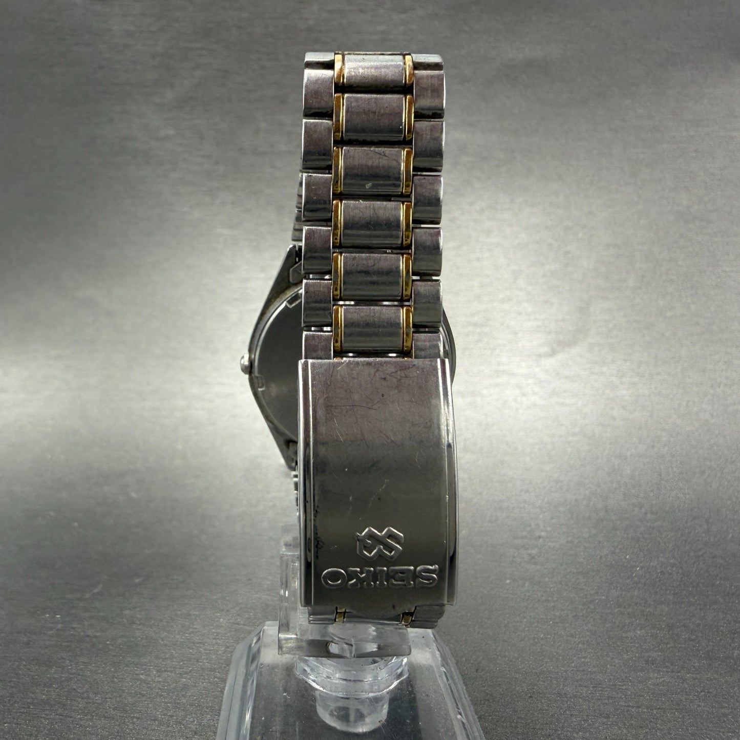 Seiko Watch Men 35mm Gray Dial Two Tone Daydate Round 7N43-7A59 New Battery ABC7