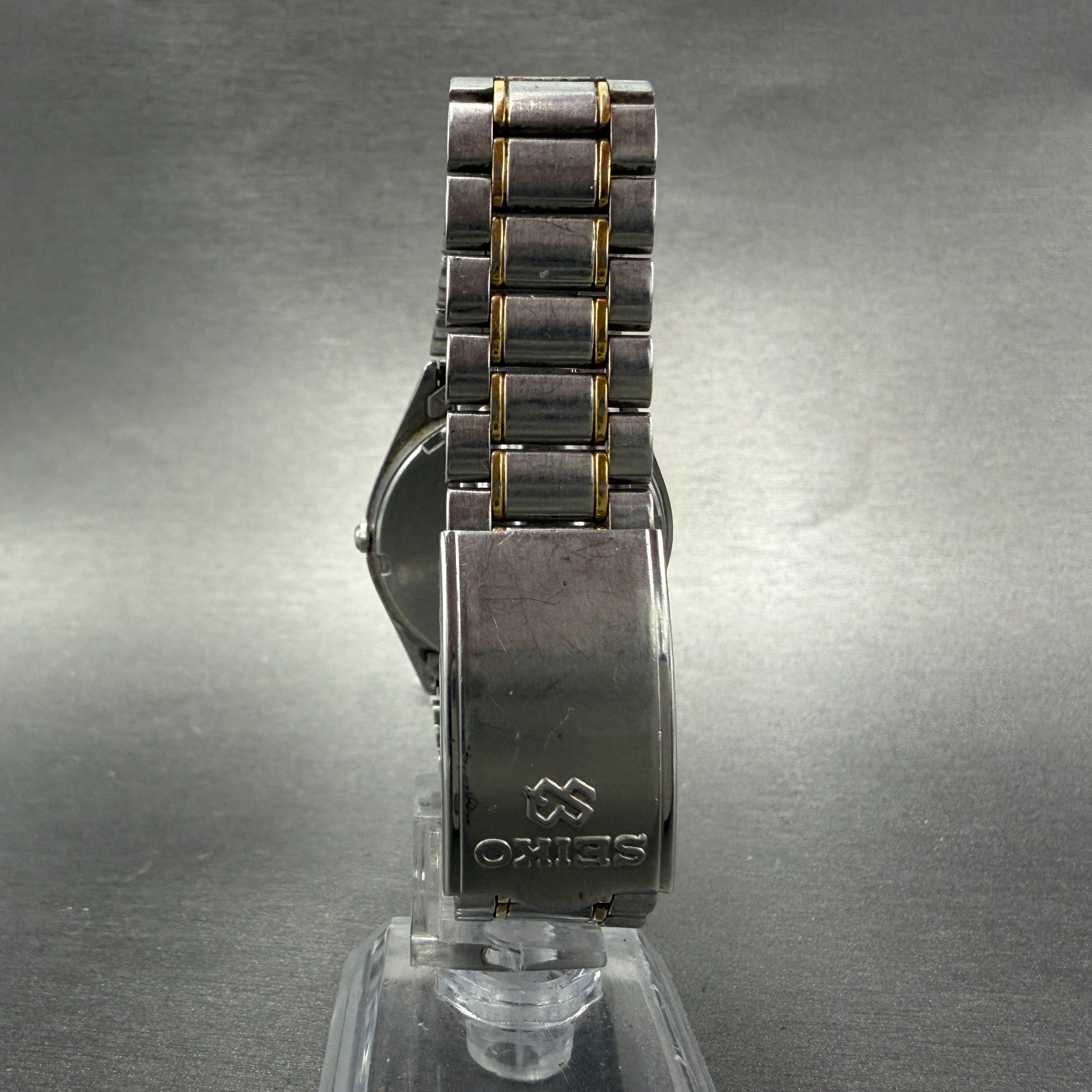 Seiko Watch Men 35mm Gray Dial Two Tone Daydate Round 7N43-7A59 New Battery ABC7