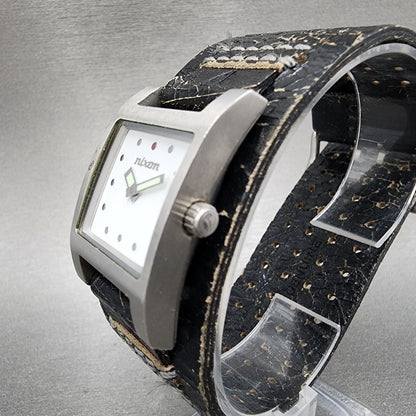 Nixon The Lizzie Watch Women 22mm White Dial Steel Leather Band New Battery2