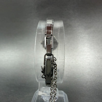 Seiko Watch Women 17mm Silver Dial Silver Tone Manual Oval Vinatge 21-7440 Runs7
