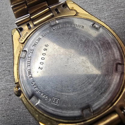 Seiko President Watch Men 36mm Gold Dial Gold Tone Daydate 5Y23-8A69 New Battery10