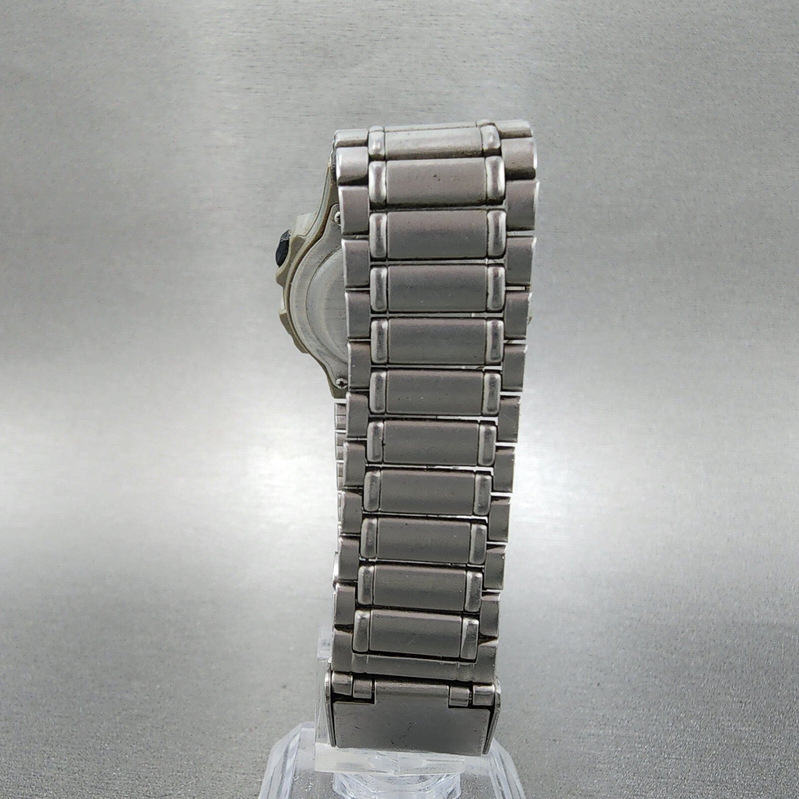 Timex Ironman Watch Women 32mm Digital Silver Tone Round New Battery VTG7