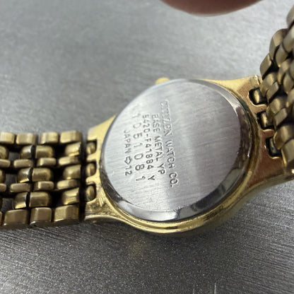 Citizen CQ Watch Women 21mm Mop Dial Gold Tone Round 5420-F41884 New Battery9