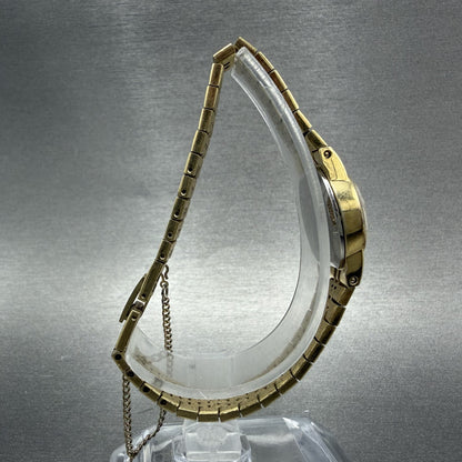 Seiko Watch Women 16mm Champagne Dial Gold Tone Round 54200039 New Battery8