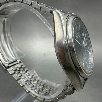 Seiko SilverWave Watch Men 35mm Black Dial Steel Daydate READ! 8229-703B NewBatt3