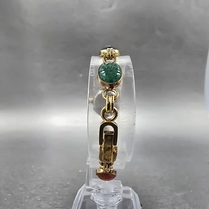 Sutton Watch Women 16mm MOP Dial Gold Tone Oval Gem Bracelets New Battery7