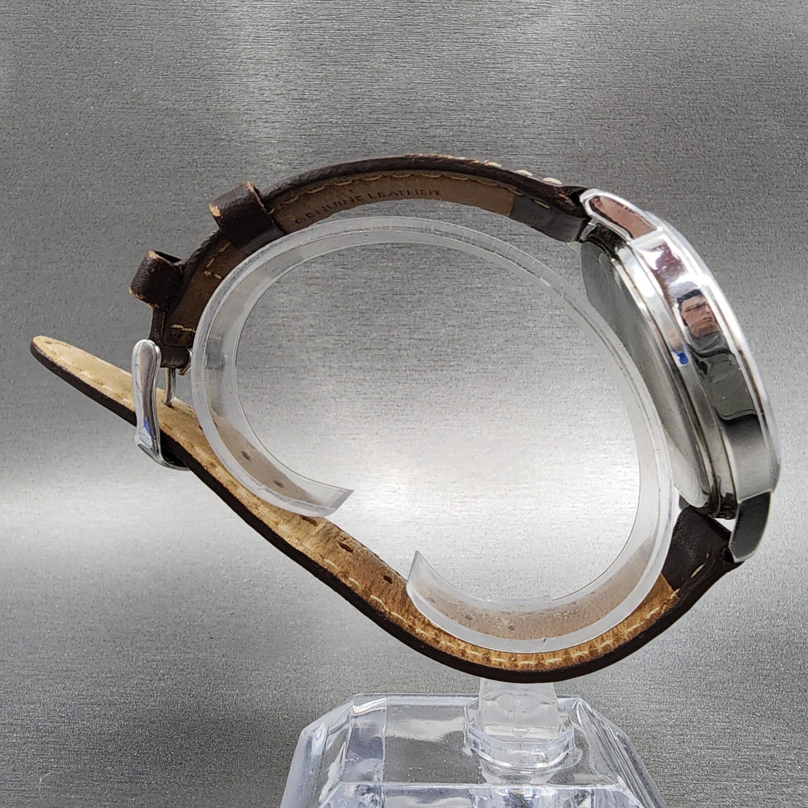 Timex Easy Reader Watch Men 43mm Cream Dial Silver Tone Round New Battery8