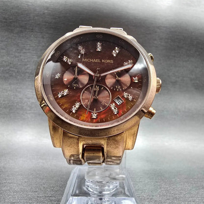 Michael Kors Showstopper Watch Women 43mm MOP Dial Chrono Date MK5415 New Batt5