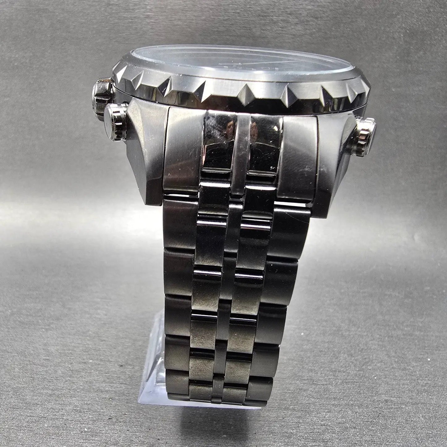 Invicta Coalition Forces Watch Men 57mm Black Dial Black Tone Round New Battery7