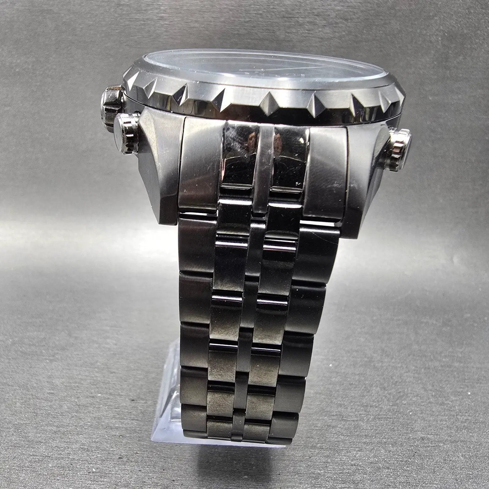 Invicta Coalition Forces Watch Men 57mm Black Dial Black Tone Round New Battery7