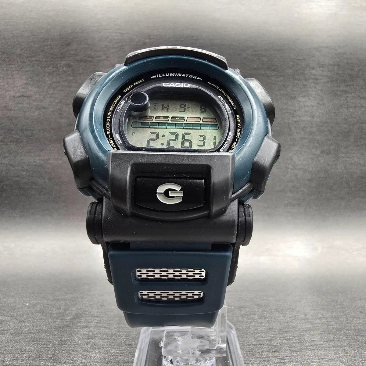 Casio G-Shock DW-003 Watch Men 46mm Black Blue Chrono Alarm Round New Battery JP5