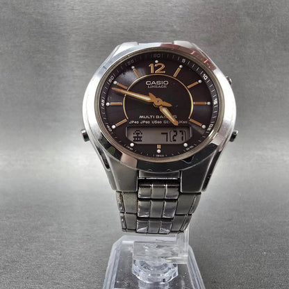 Casio Lineage LCW-M200 Watch Men 38mm Black Dial Steel Analog Digital Solar AB5