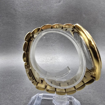 Michael Kors Runway Watch Women 42mm Champagne Dial Gold Tone MK-3179 New Batt O7