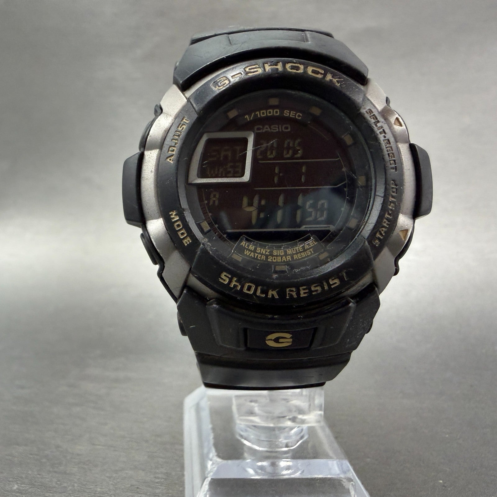 Casio G-Shock G-7710 Watch Men 46mm Black Gray Alarm Chrono Round New battery5
