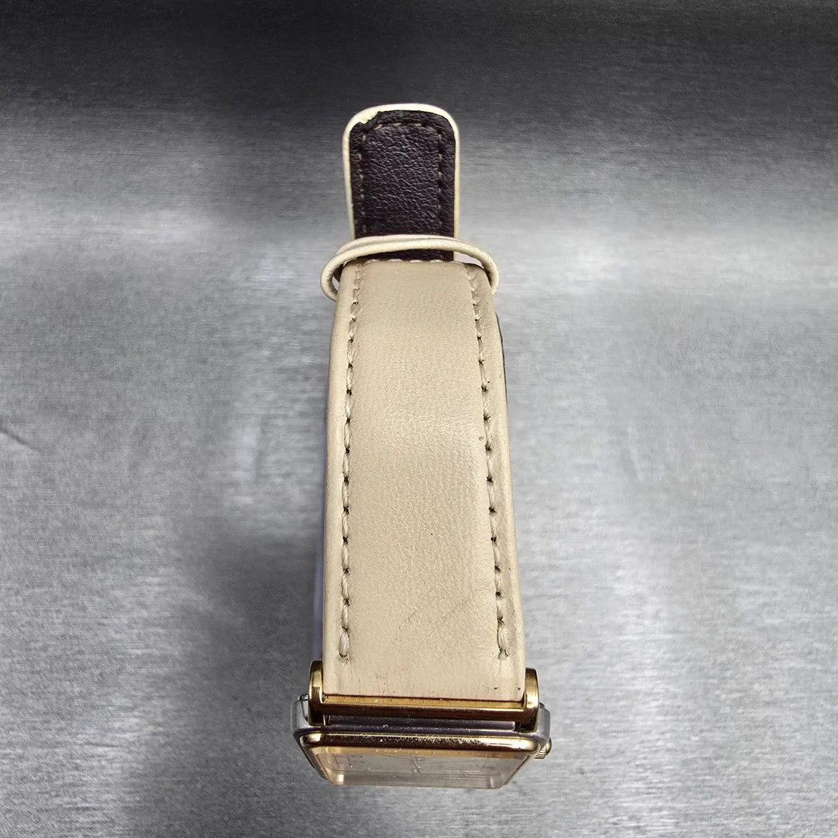 Seiko Tank Watch Women 25mm Ivory Dial Two Tone Rectangle 9021-5280 New Batt4