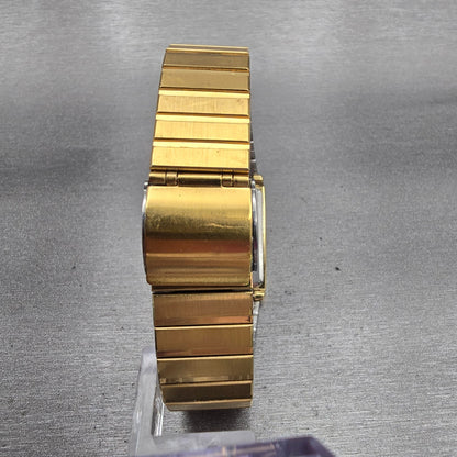 Seiko Watch Men 24mm Cream Dial Gold Tone Rectangle 5P30-5D09 New Battery VTG7