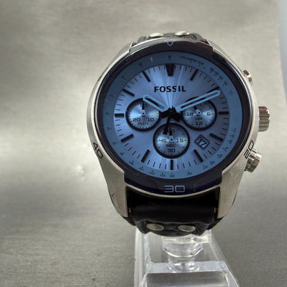 Fossil Coachman Chronograph Watch Men 44mm Blue Dial Steel Date CH-2564 New Batt5