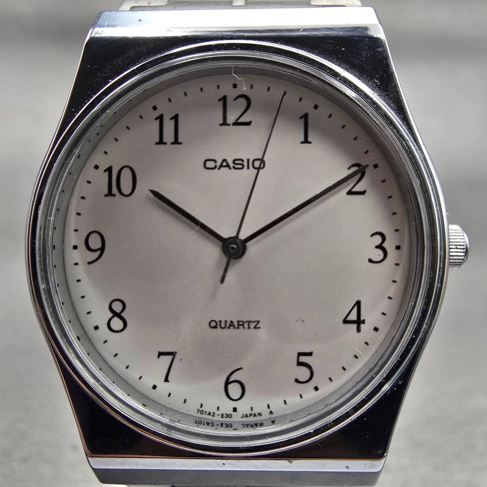 Casio Watch Men 33mm White Dial Silver Tone Round MQ-336 New Battery Bracelet1