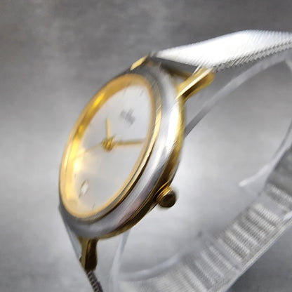 Skagen Watch Women 28mm Silver Dial Two Tone Date Round 16SGS New Battery2