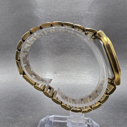 Seiko Tank Watch Men 30mm Gold Dial Gold Tone Rectangle 5y39-5089 PARTS JP9