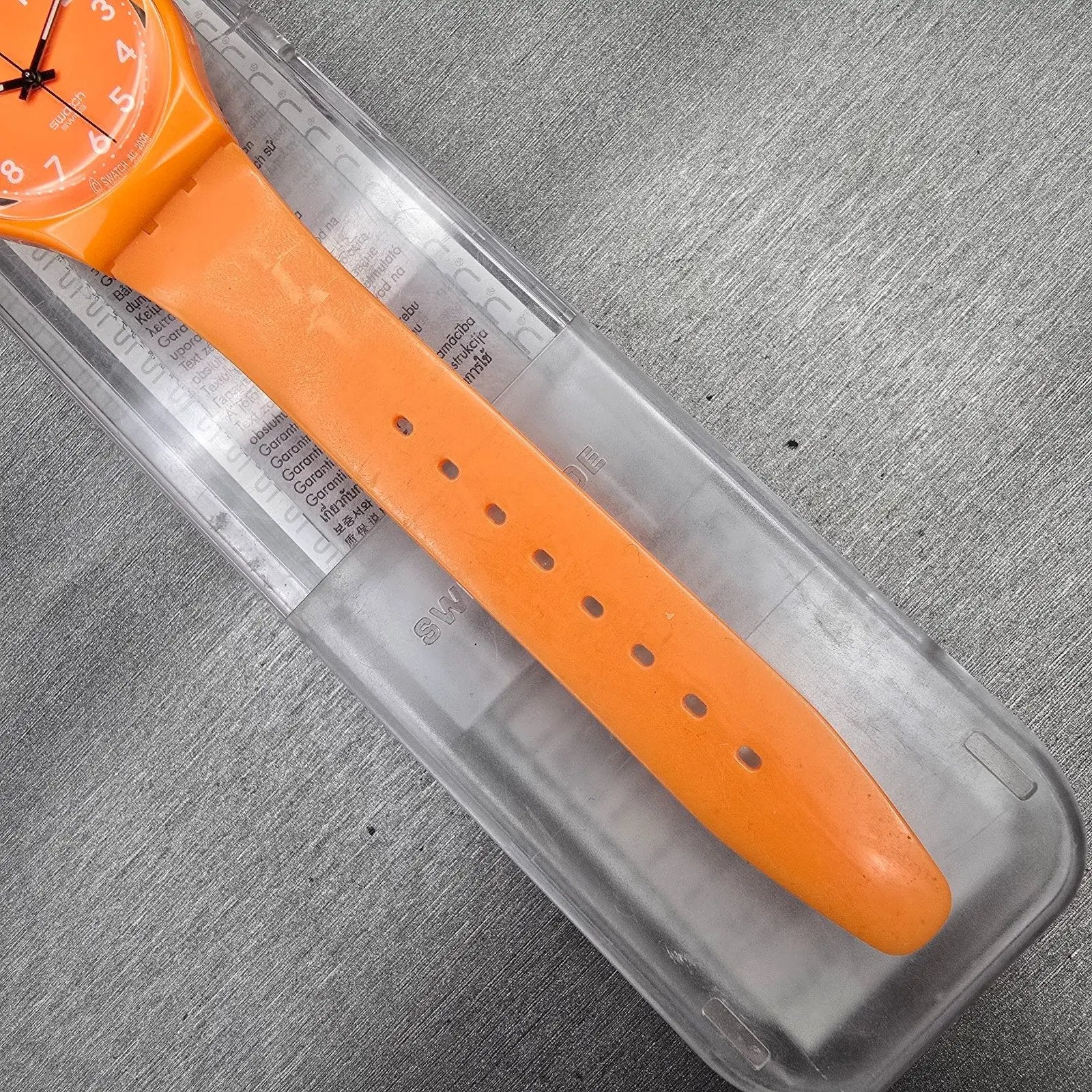 Swatch Fresh Papaya Watch Men 34mm Orange Dial Orange Tone GO105 New Battery7