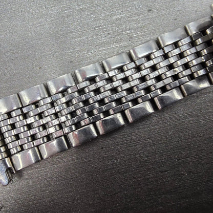 Seiko Beads Of Rice Bracelet 19mm Stainless Steel Silver Tone Tri Folding ClaspK10
