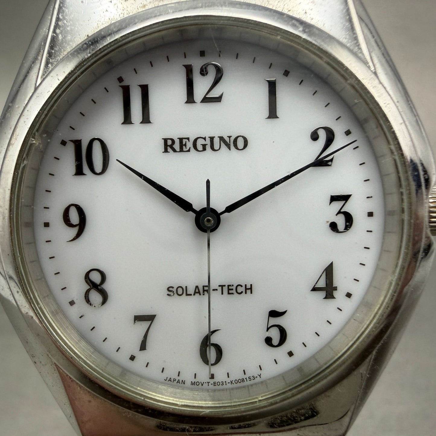 Citizen Reguno Solar Watch Men 35mm White Dial Silver Tone E031-T017215 Runs1