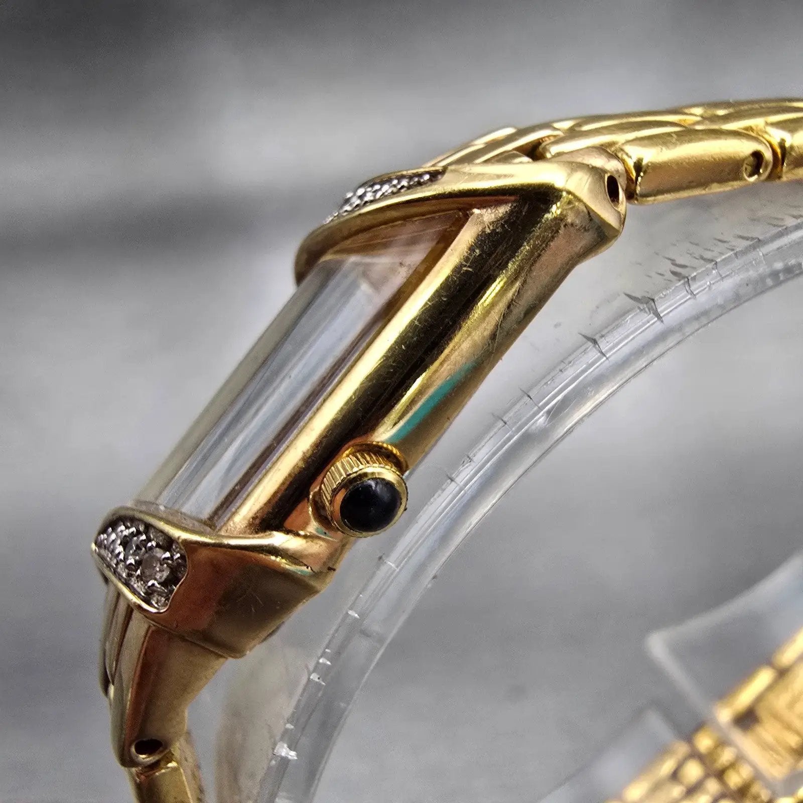 Seiko Watch Women 14mm MOP Dial Gold Tone Gemmed 2E20-7399 New Battery Vintage2