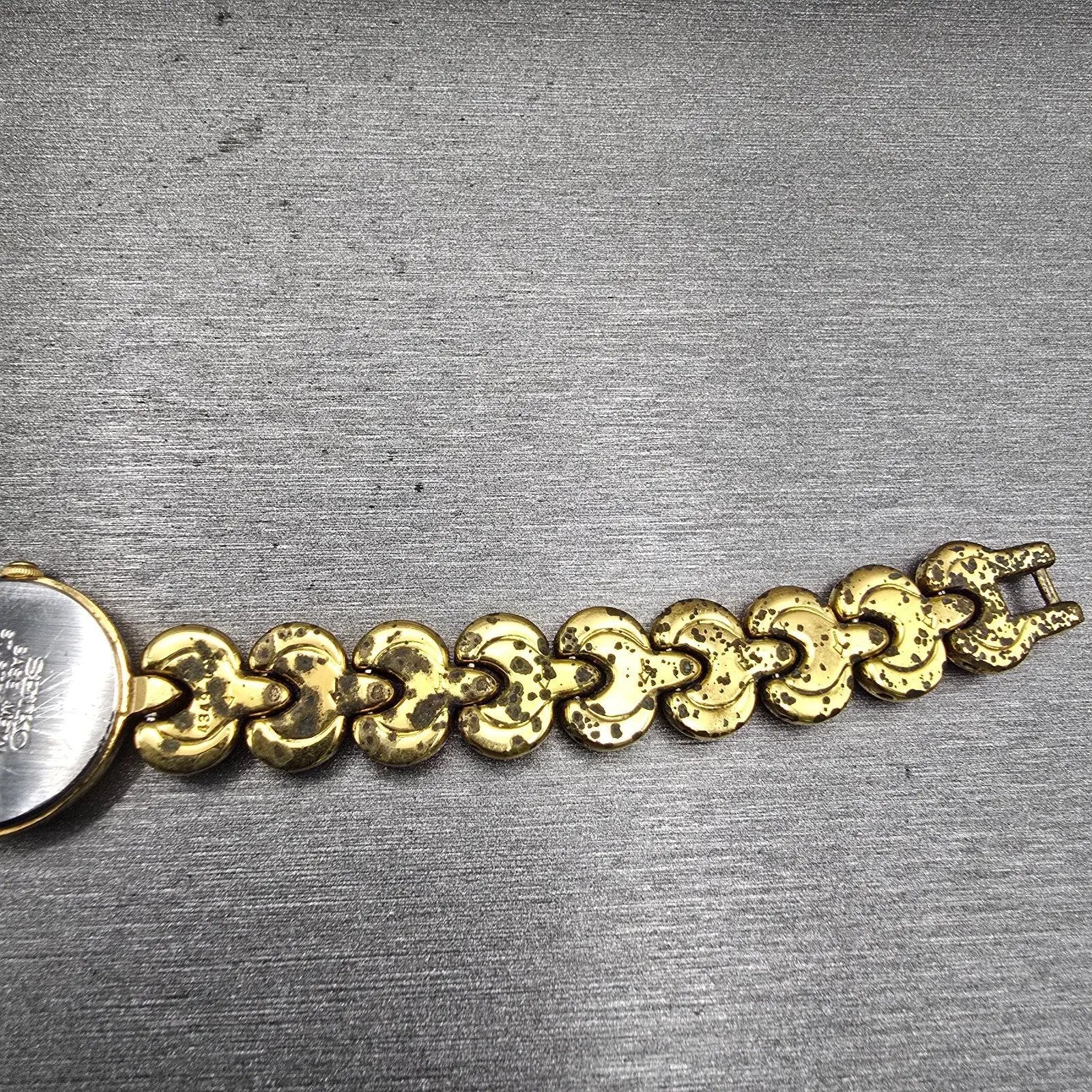 Seiko Watch Women 20mm Gold Dial Gold Tone Round 1N00-0K59 New Battery Vintage12