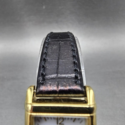 Citizen Eco-Drive Tank Watch Women 18mm White Dial Gold B023-S001561 Works JP4