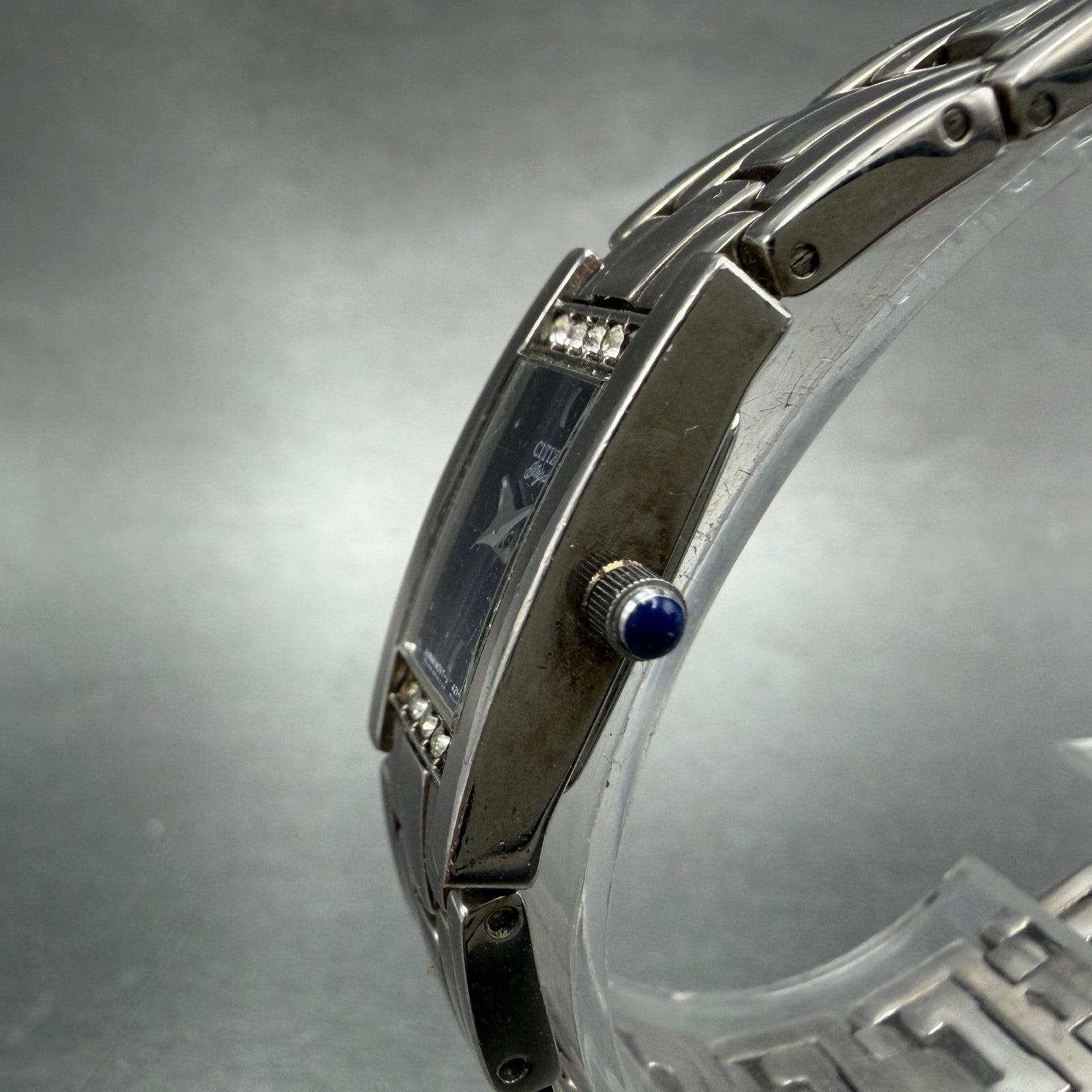 Citizen Elegance Tank Watch Women 14mm Blue Dial Silver Tone 5421-S91611 NewBat22