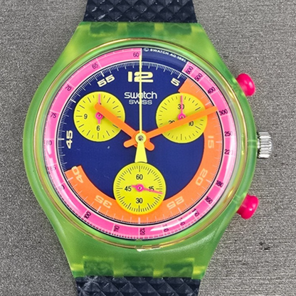 Swatch Chrono Grand Prix Watch Men 37mm Blue Dial Yellow Case SCJ101 New Battery1