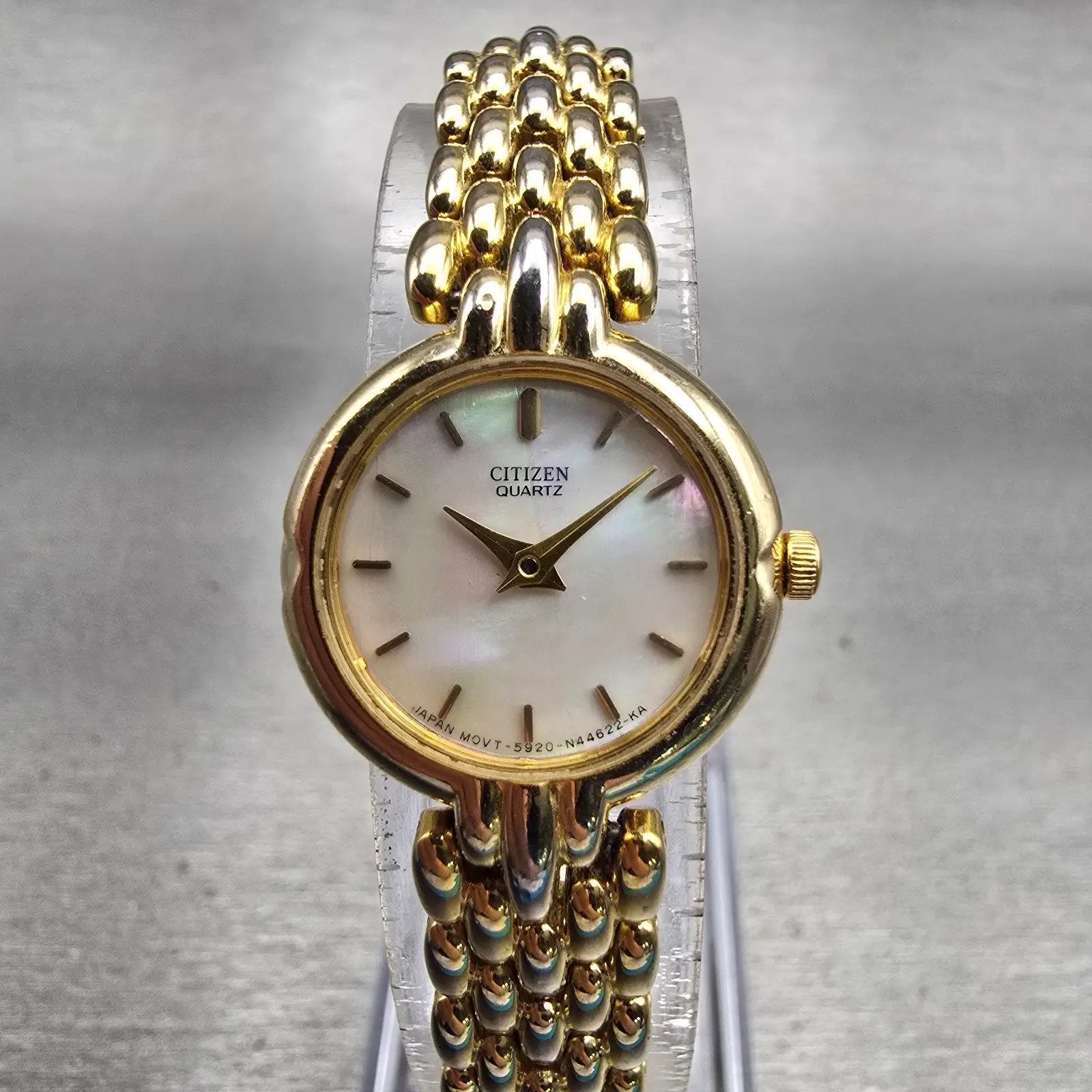 Citizen Watch Women 19mm MOP Dial Gold Tone Round 5920-S49577 New Battery VTG0