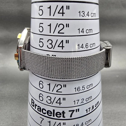 Skagen Denmark Watch Women 26mm Silver Dial Two Tone Date Round 63SGSS New Batt9