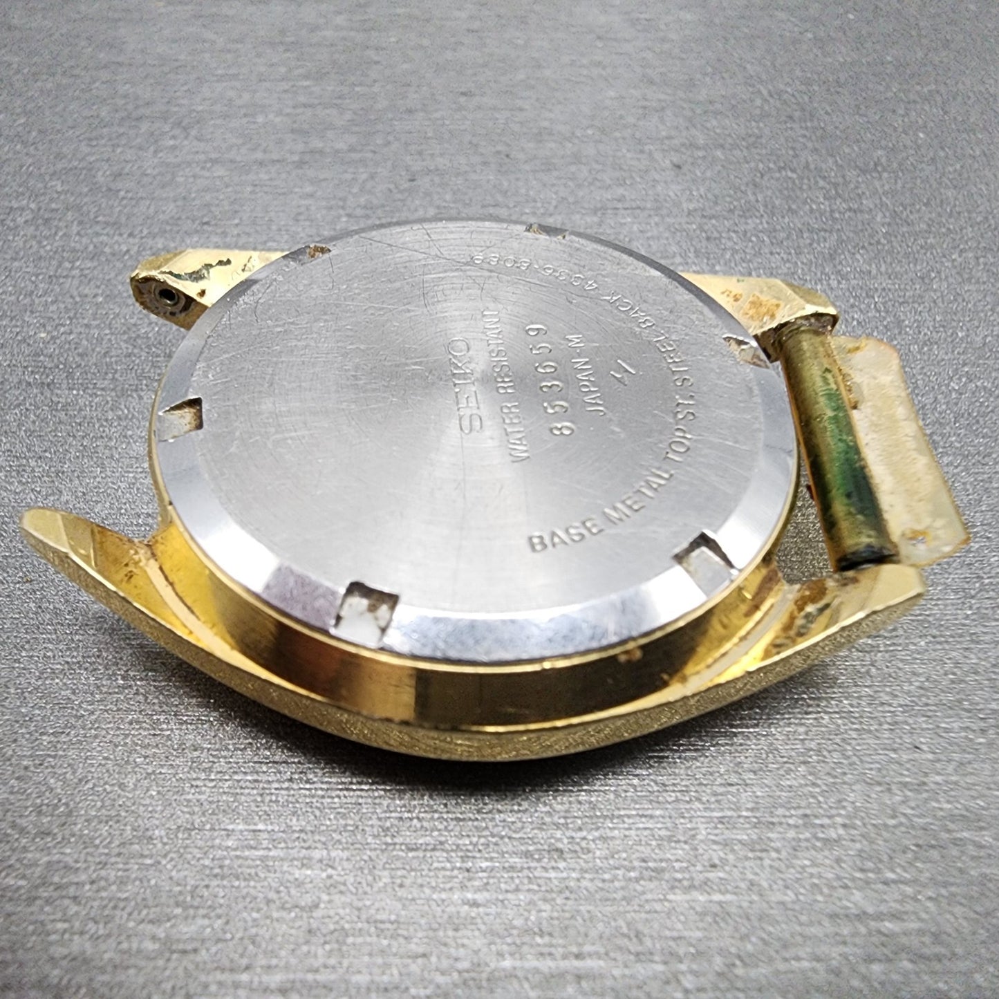Seiko SQ Watch Men 36mm Champagne Dial Gold Tone Daydate Round 43368089 PARTS8