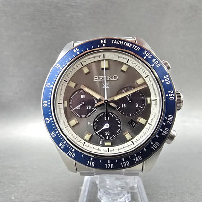 Seiko Prospex Speedtimer Chronograph Watch Men Black Dial Steel Solar SSC9396