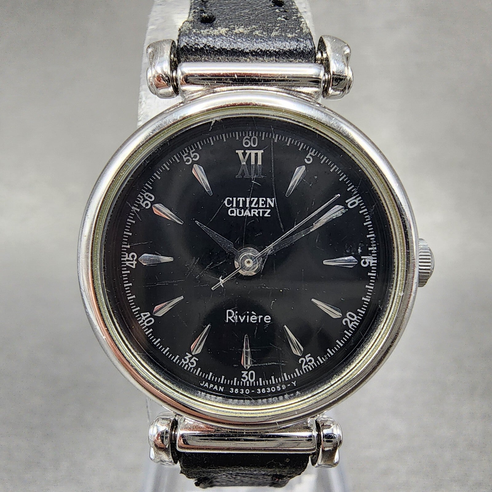 Citizen Riviere Watch Women 24mm Black Dial Silver Tone Round New Battery1
